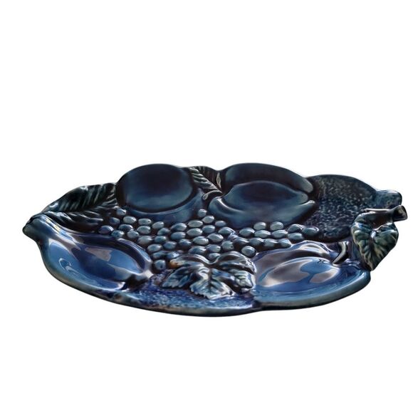 Blue Ceramic Fruit Platter - Picture 3 of 5